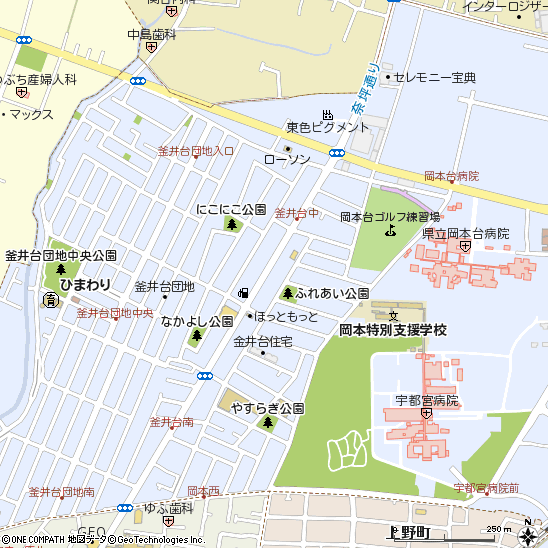 ミスタータイヤマン宇都宮北店付近の地図